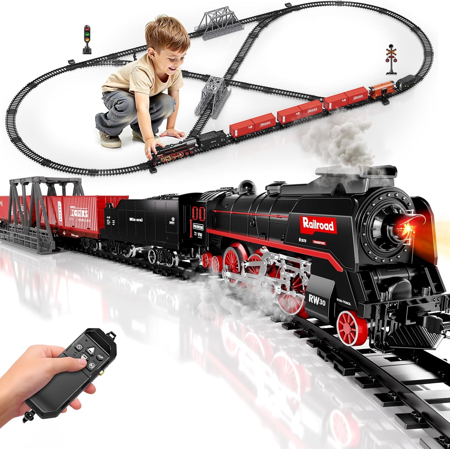 Model Kit Locomotive - Model Train Set, Remote Control Train
