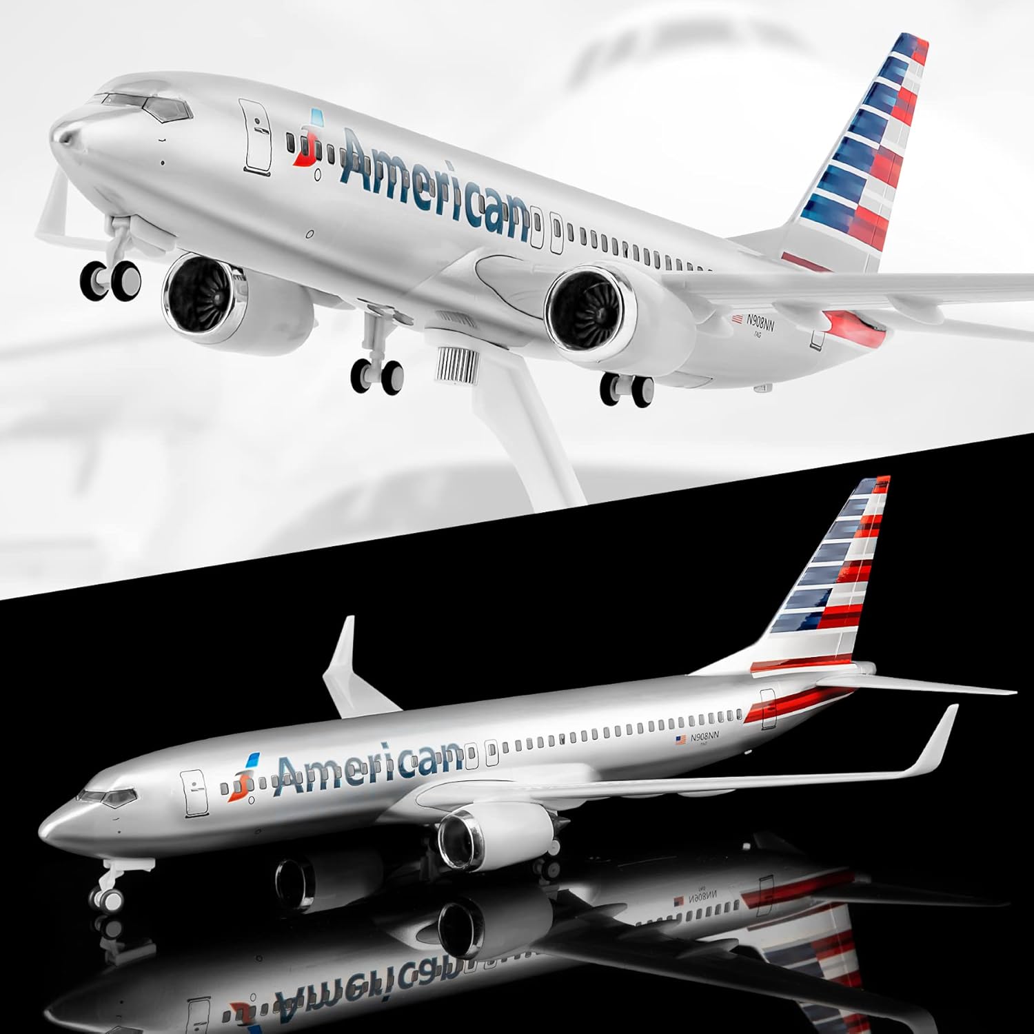 Model Kit Plane - 30cm American B737 Diecast Resin Model