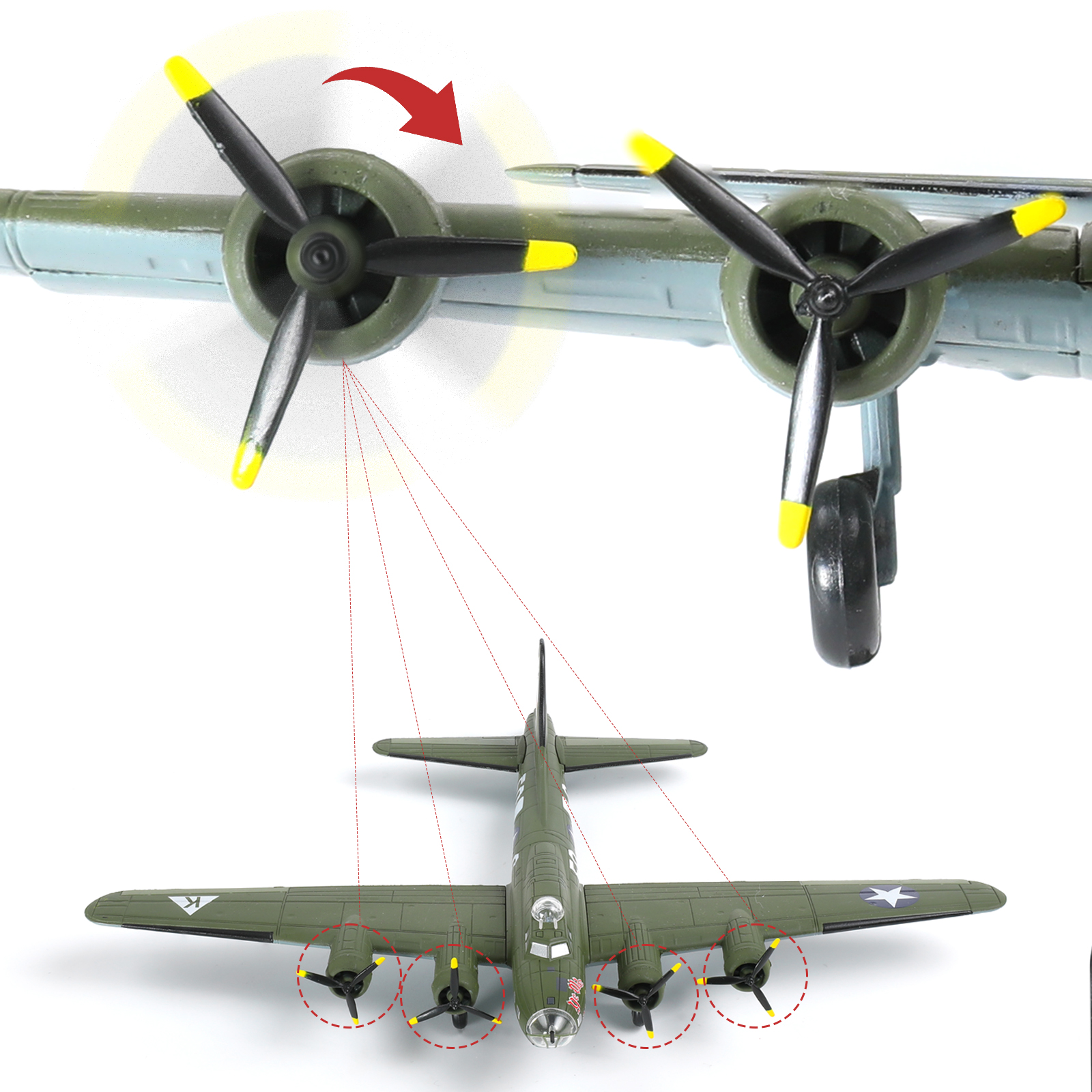 NUOTIE 1:144 B-17F Flying Fort - Model Kit Plane บทวิจารณ์และราคา