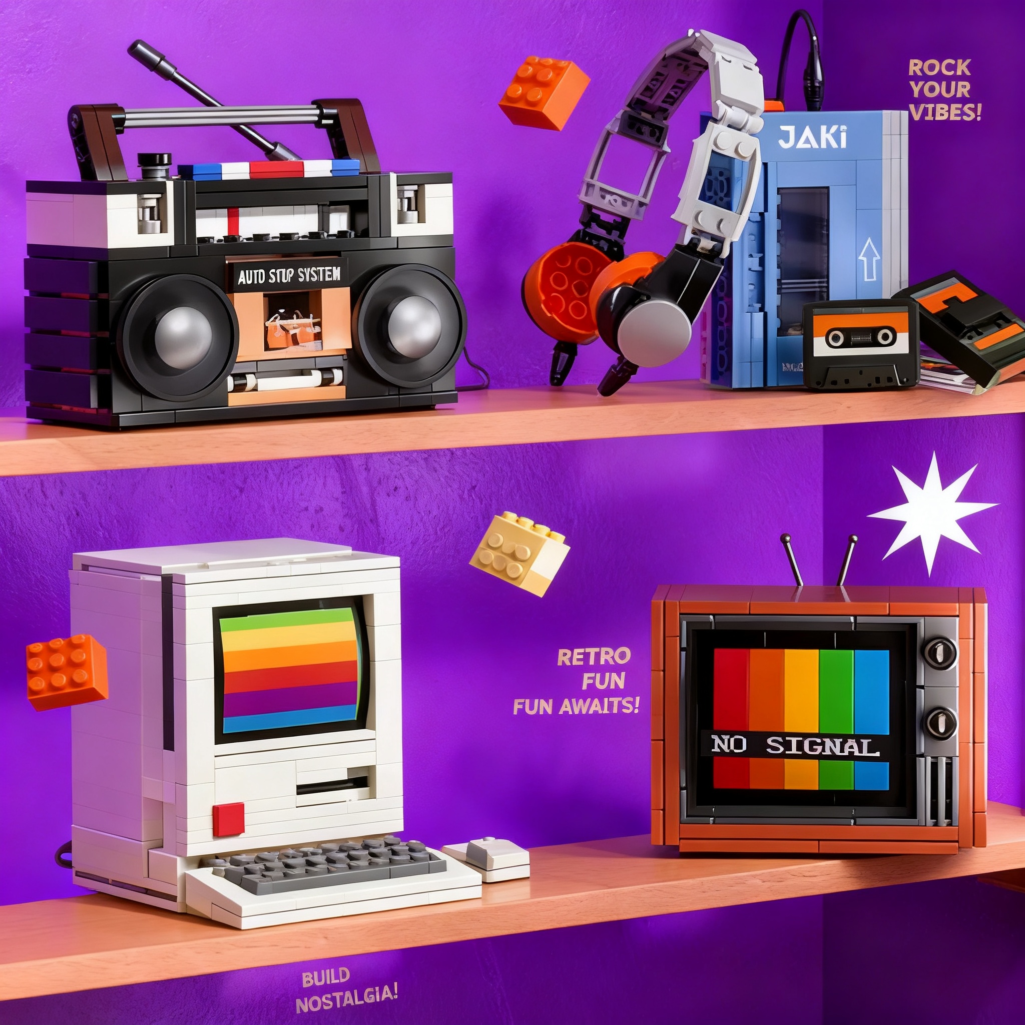 Retro DIY Building Blocks TV R - Model Kit Plastic บทวิจารณ์และราคา